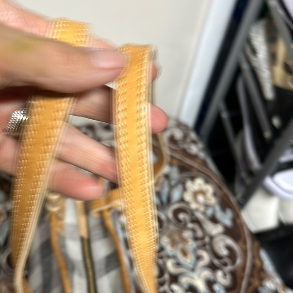 Dooney & Bourke Gray and White Tote Bag with Leather Handles - Picture 5 of 16